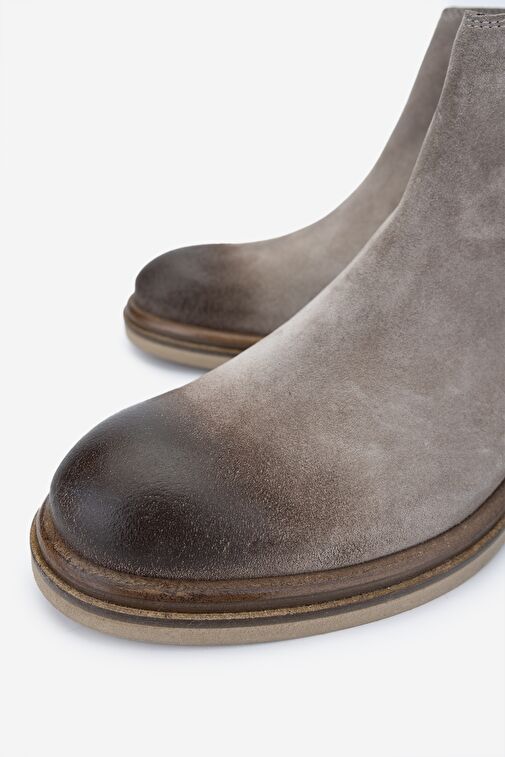 Valmenti Erkek Hakiki Deri Bej Süet Casual Bot - Görsel 4