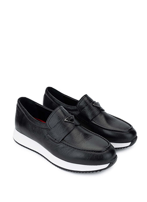 Tamer Tanca Erkek Hakiki Deri Siyah Deri Loafer Ayakkabı - Görsel 3