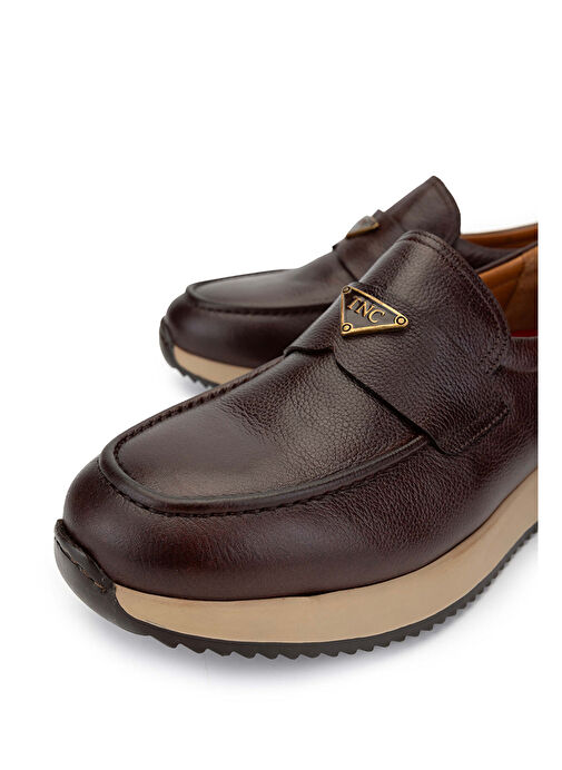 Tamer Tanca Erkek Hakiki Deri Kahverengi Loafer Ayakkabı - Görsel 4