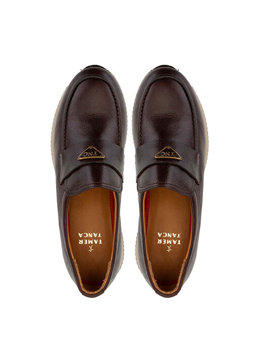 Tamer Tanca Erkek Hakiki Deri Kahverengi Loafer Ayakkabı - Görsel 6