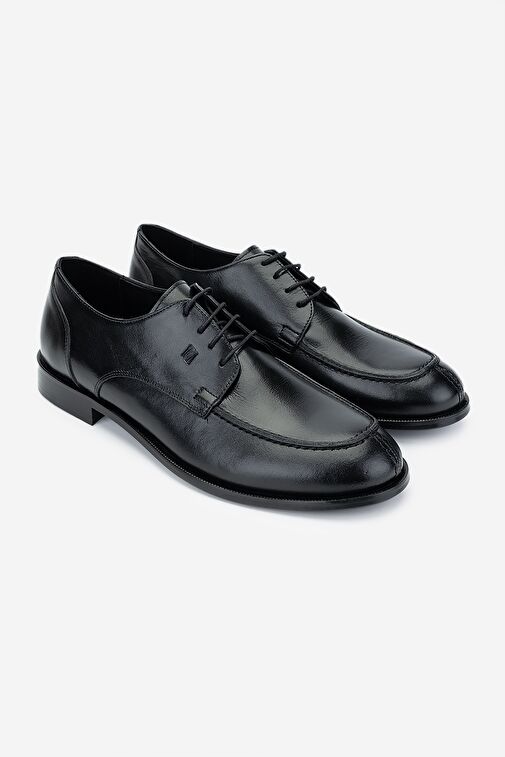 Valmenti Erkek Hakiki Deri Siyah Klasik Ayakkabı - Görsel 3
