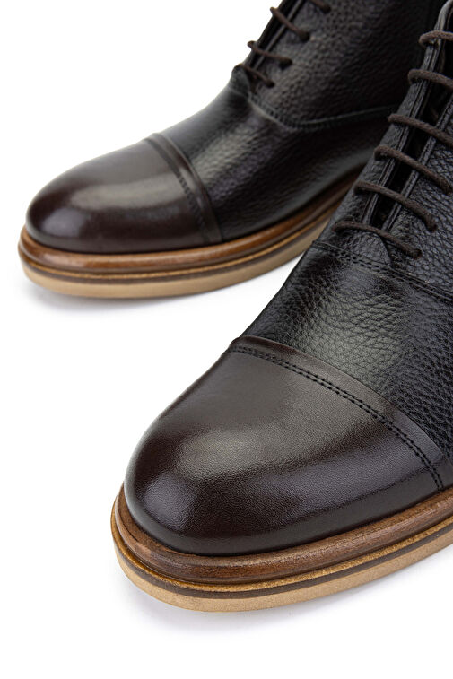 Tamer Tanca Erkek Hakiki Deri Kahverengi Casual Bot - Görsel 5