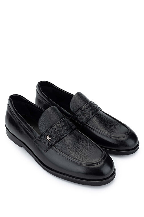 Tamer Tanca Erkek Hakiki Deri Siyah Loafer Ayakkabı - Görsel 3