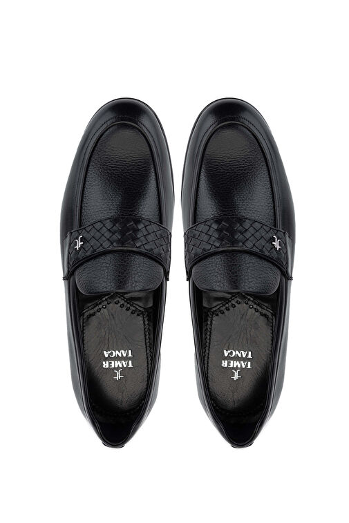 Tamer Tanca Erkek Hakiki Deri Siyah Loafer Ayakkabı - Görsel 6