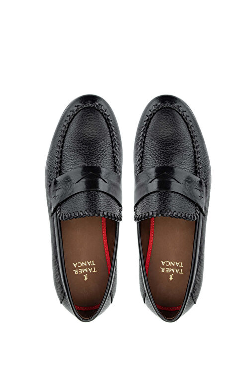 Tamer Tanca Erkek Hakiki Deri Siyah Loafer Ayakkabı - Görsel 6