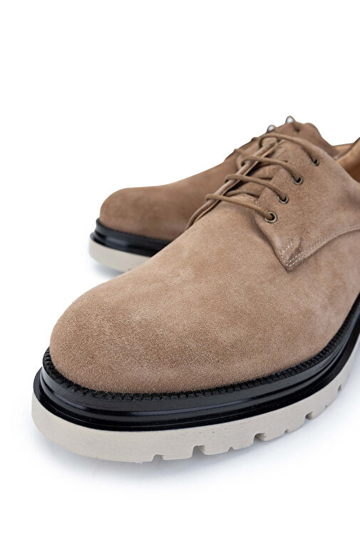 Tamer Tanca Erkek Hakiki Deri Bej Süet Casual Ayakkabı - Görsel 4