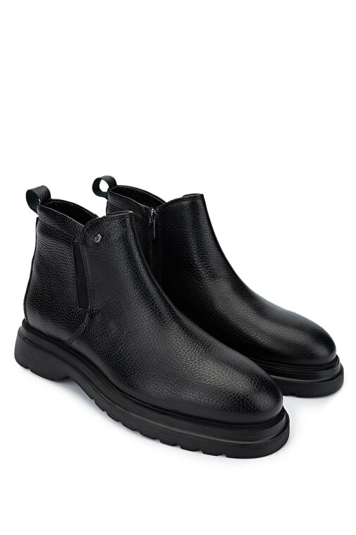 Tamer Tanca Erkek Hakiki Deri Siyah Bot Ayakkabı - Görsel 3