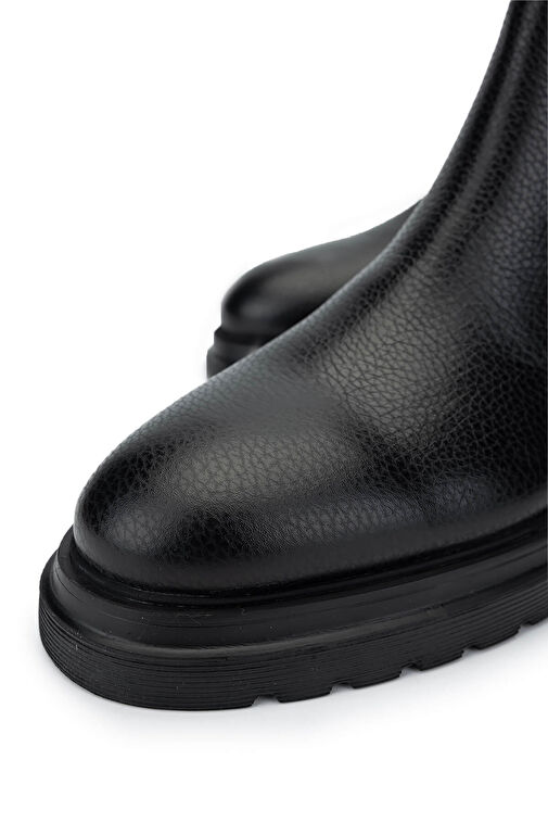 Tamer Tanca Erkek Hakiki Deri Siyah Bot Ayakkabı - Görsel 4