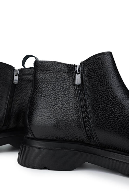 Tamer Tanca Erkek Hakiki Deri Siyah Bot Ayakkabı - Görsel 5