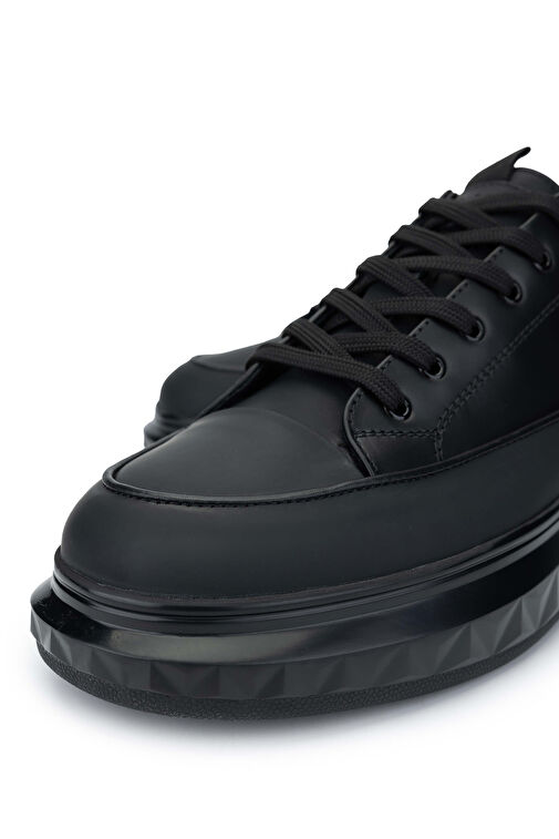 Tamer Tanca Erkek Hakiki Deri Siyah Casual Ayakkabı - Görsel 4