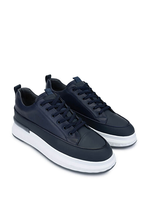 Tamer Tanca Erkek Hakiki Deri Lacivert Casual Ayakkabı - Görsel 3