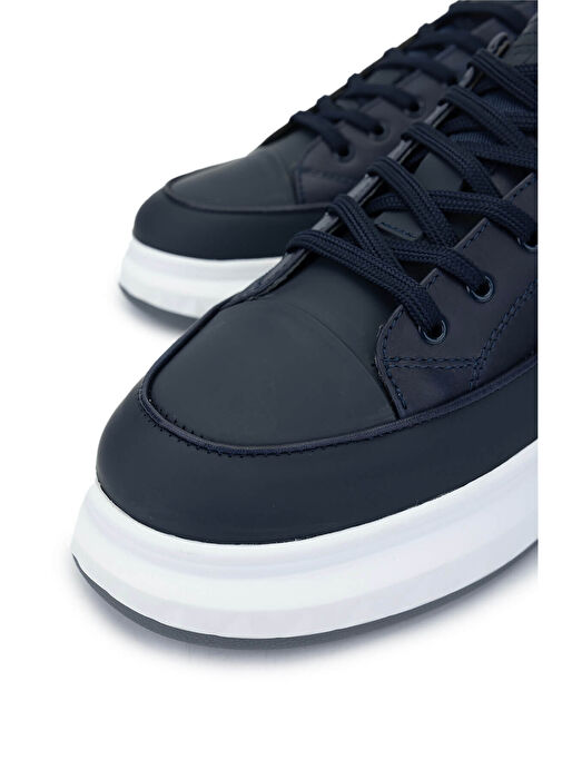 Tamer Tanca Erkek Hakiki Deri Lacivert Casual Ayakkabı - Görsel 4