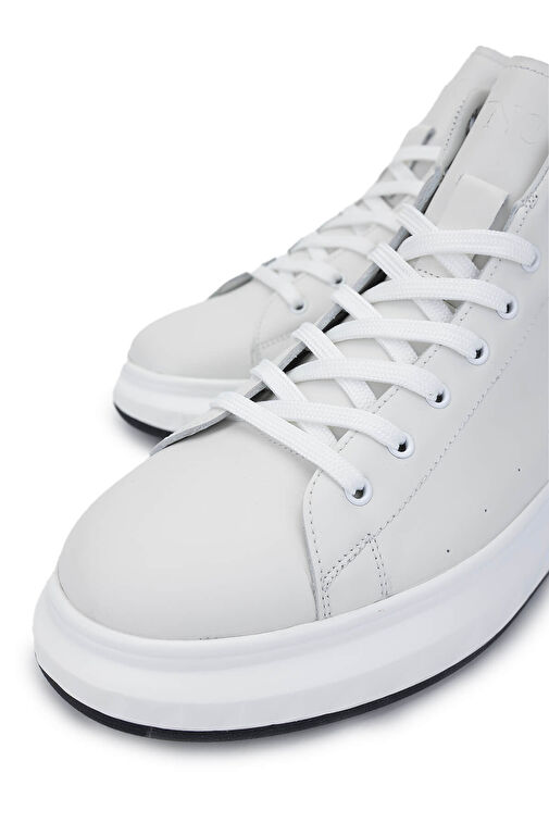 Tamer Tanca Erkek Hakiki Deri Beyaz Bot Ayakkabı - Görsel 4