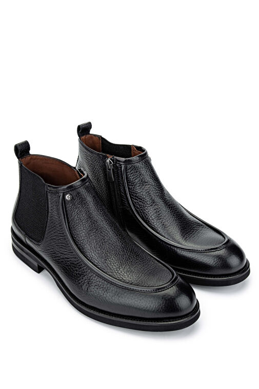 Tamer Tanca Erkek Hakiki Deri Siyah Bot Ayakkabı - Görsel 3