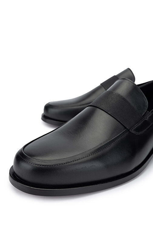 Tamer Tanca Erkek Hakiki Deri Siyah Deri Loafer Ayakkabı - Görsel 4