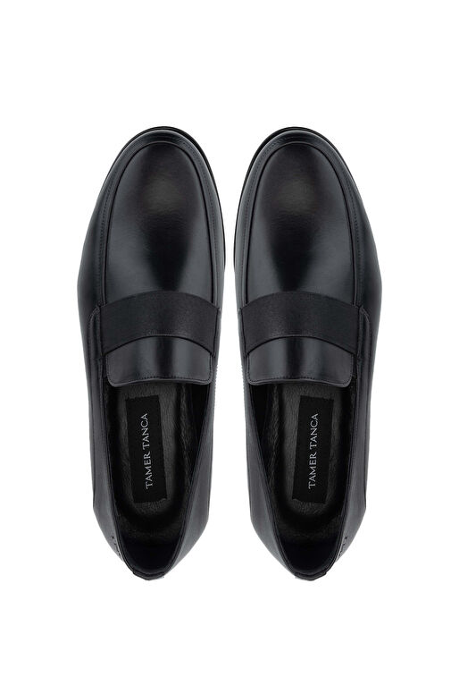 Tamer Tanca Erkek Hakiki Deri Siyah Deri Loafer Ayakkabı - Görsel 6