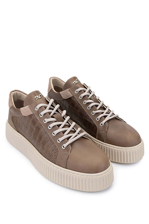 Tamer Tanca Erkek Hakiki Deri Vizon Sneakers - Görsel 3