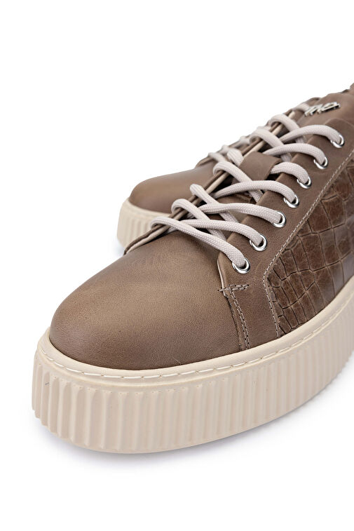 Tamer Tanca Erkek Hakiki Deri Vizon Sneakers - Görsel 4