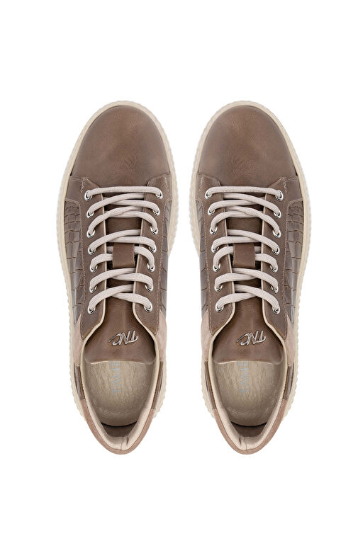 Tamer Tanca Erkek Hakiki Deri Vizon Sneakers - Görsel 6