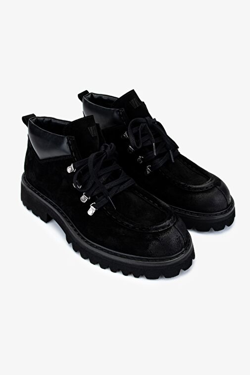 Valmenti Erkek Süet Deri Siyah Süet Bot Ayakkabı - Görsel 3