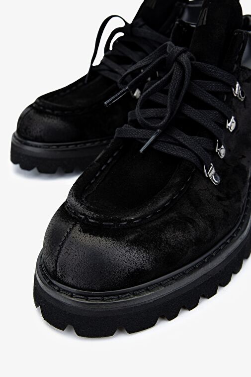 Valmenti Erkek Süet Deri Siyah Süet Bot Ayakkabı - Görsel 4