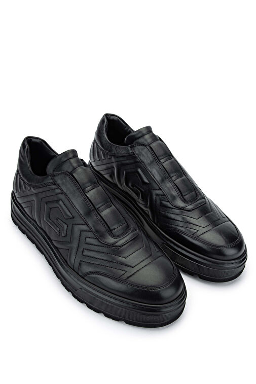 Giampiero Nicola Erkek Hakiki Deri Siyah Casual Ayakkabı - Görsel 3