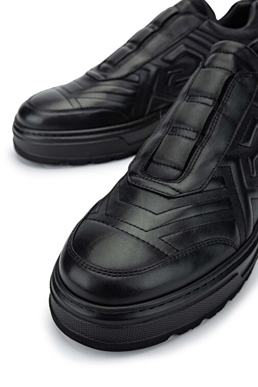 Giampiero Nicola Erkek Hakiki Deri Siyah Casual Ayakkabı - Görsel 5