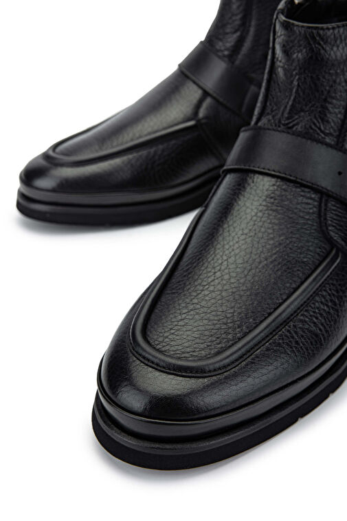 Giampiero Nicola Erkek Hakiki Deri Siyah Bot Ayakkabı - Görsel 5