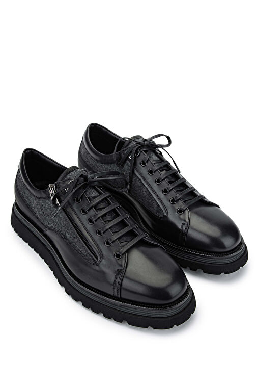 Giampiero Nicola Siyah Erkek Deri - Kumaş Günlük Ayakkabı 664 G43492 ERK AYK SK24-25 - Görsel 3