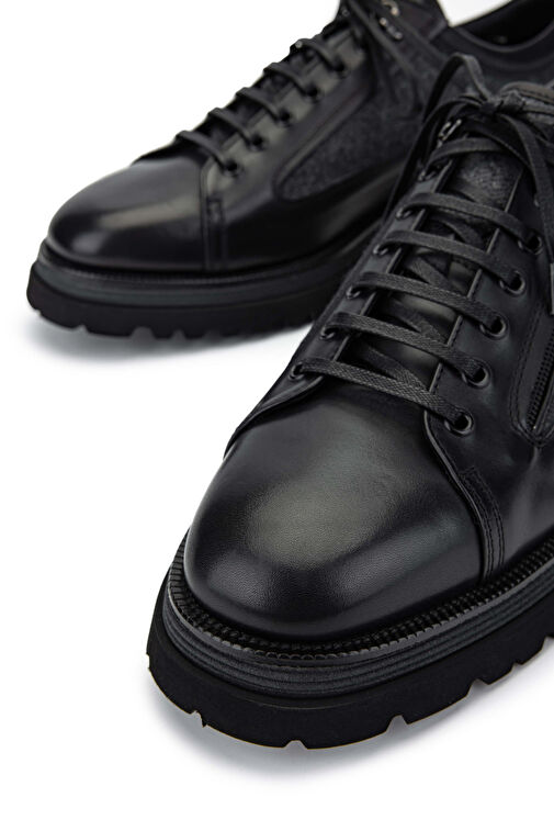 Giampiero Nicola Siyah Erkek Deri - Kumaş Günlük Ayakkabı 664 G43492 ERK AYK SK24-25 - Görsel 5