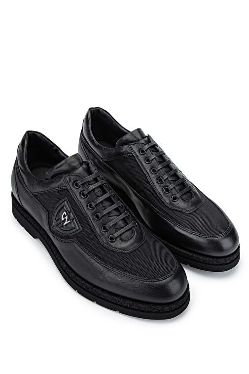 Giampiero Nicola Siyah Erkek Deri - Kumaş Günlük Ayakkabı 664 K43663 ERK AYK SK24-25 - Görsel 3