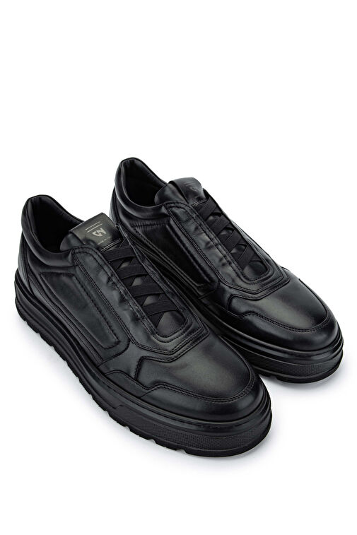 Giampiero Nicola Erkek Hakiki Deri Siyah Casual Ayakkabı - Görsel 3