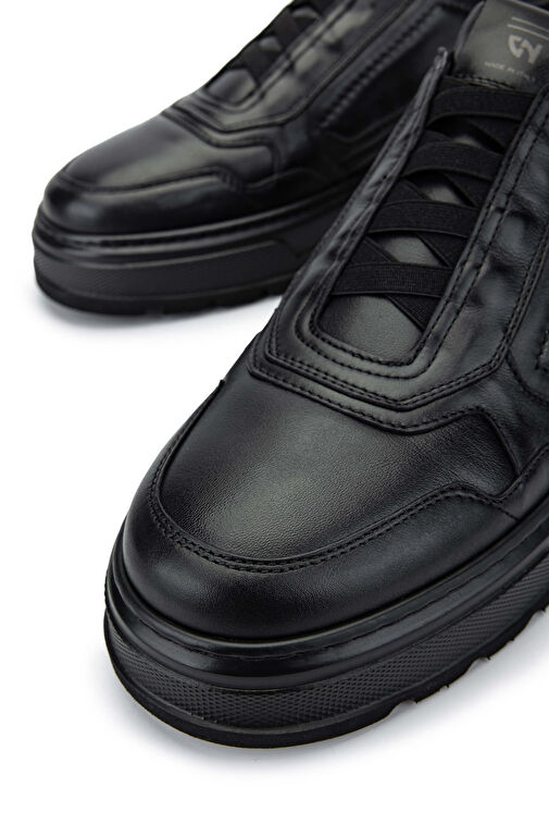 Giampiero Nicola Erkek Hakiki Deri Siyah Casual Ayakkabı - Görsel 5