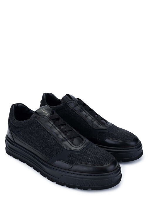 Giampiero Nicola Siyah Erkek Deri - Kumaş Günlük Ayakkabı 664 C45012B ERK AYK SK24-25 - Görsel 3