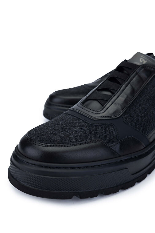 Giampiero Nicola Siyah Erkek Deri - Kumaş Günlük Ayakkabı 664 C45012B ERK AYK SK24-25 - Görsel 4