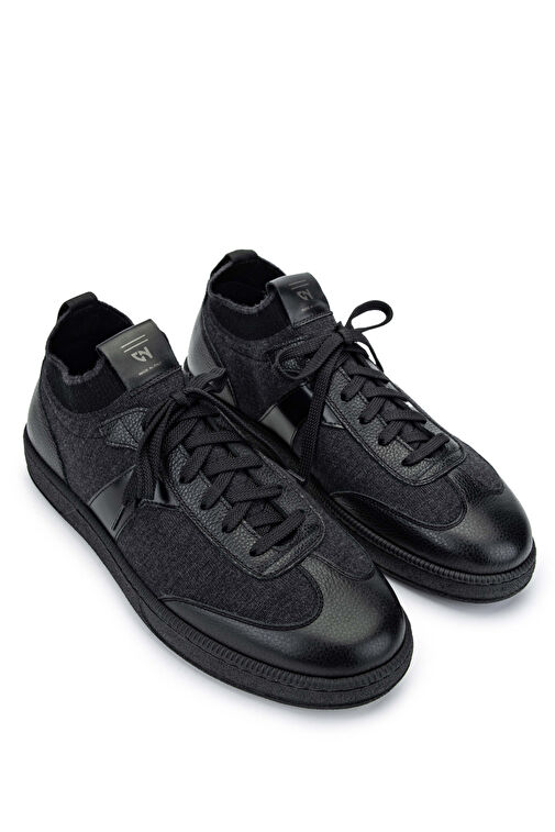 Giampiero Nicola Erkek Hakiki Deri Siyah Casual Ayakkabı - Görsel 3