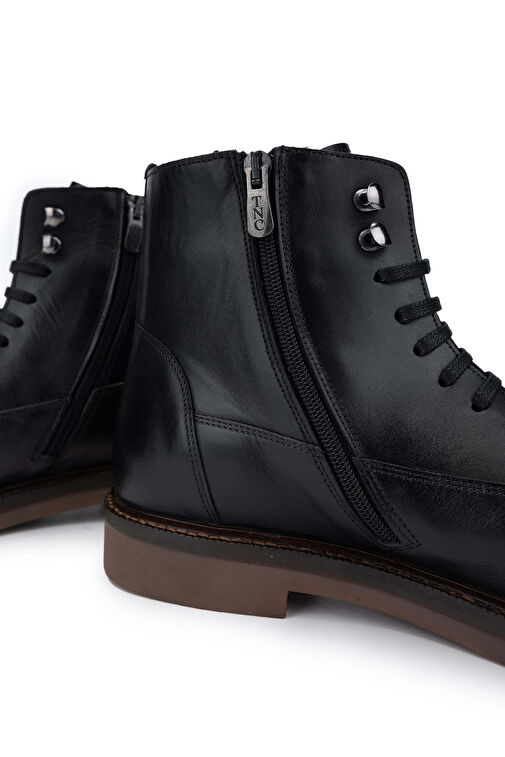 Tamer Tanca Erkek Hakiki Deri Siyah Deri Casual Bot - Görsel 5