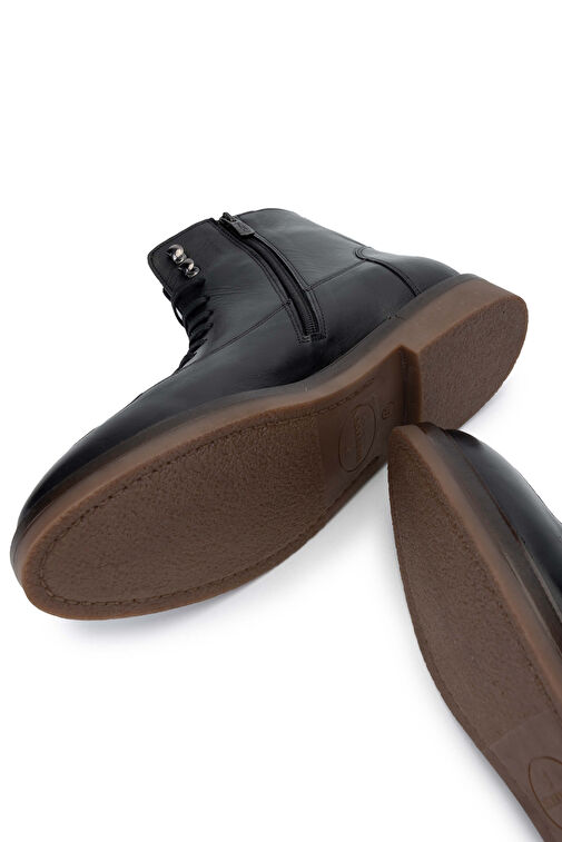 Tamer Tanca Erkek Hakiki Deri Siyah Deri Casual Bot - Görsel 6