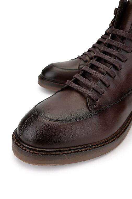 Tamer Tanca Erkek Hakiki Deri Kahverengi Casual Bot - Görsel 4