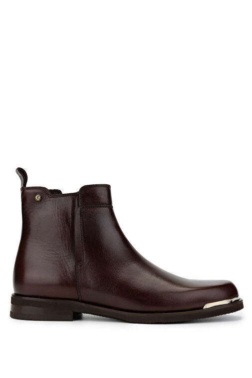 Tamer Tanca Erkek Hakiki Deri Kahverengi Casual Bot - Görsel 2