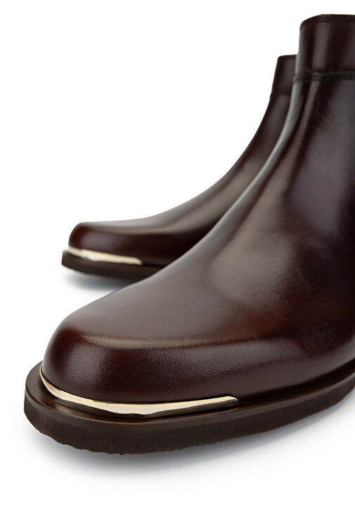 Tamer Tanca Erkek Hakiki Deri Kahverengi Casual Bot - Görsel 4