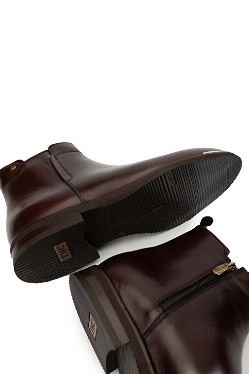 Tamer Tanca Erkek Hakiki Deri Kahverengi Casual Bot - Görsel 6