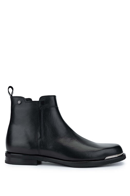 Tamer Tanca Erkek Hakiki Deri Siyah Casual Bot - Görsel 2