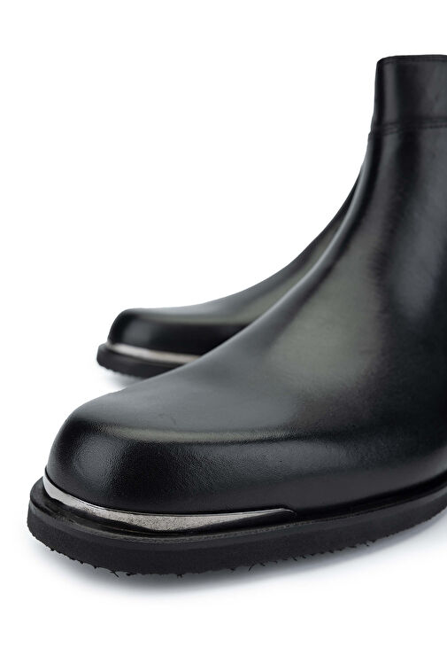 Tamer Tanca Erkek Hakiki Deri Siyah Casual Bot - Görsel 4