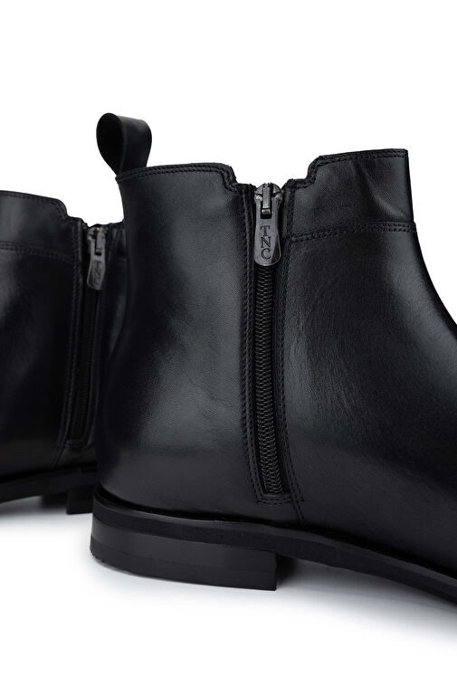 Tamer Tanca Erkek Hakiki Deri Siyah Casual Bot - Görsel 5