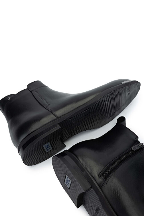 Tamer Tanca Erkek Hakiki Deri Siyah Casual Bot - Görsel 6