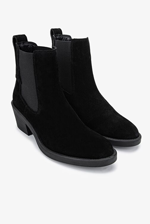 Valmenti Kadın Hakiki Deri Siyah Süet Casual Bot - Görsel 3