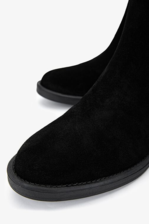 Valmenti Kadın Hakiki Deri Siyah Süet Casual Bot - Görsel 4