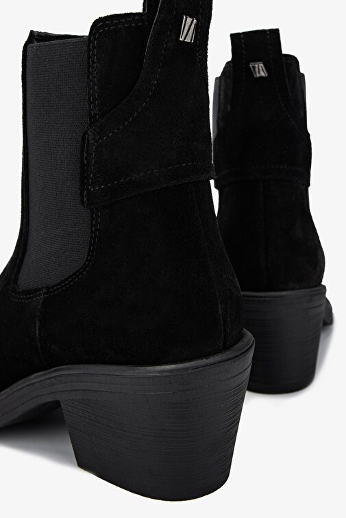 Valmenti Kadın Hakiki Deri Siyah Süet Casual Bot - Görsel 5