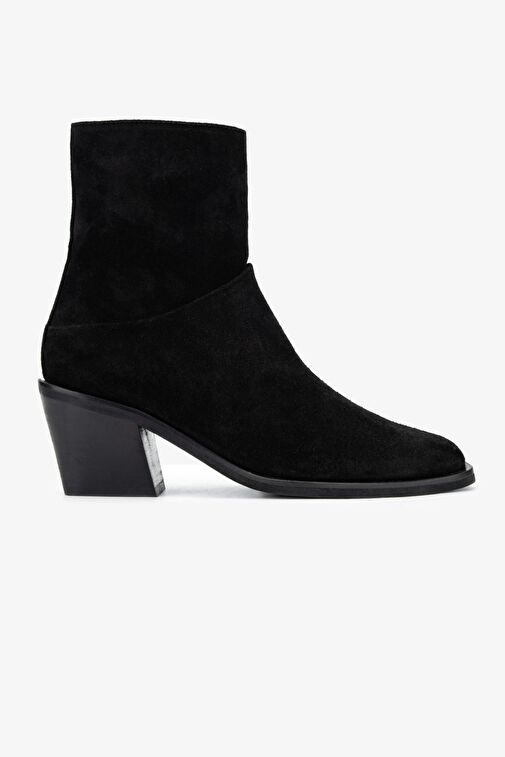 Valmenti Kadın Hakiki Deri Siyah Süet Casual Bot - Görsel 2